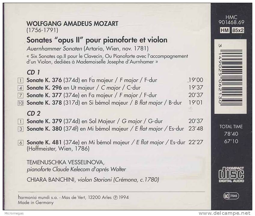 Mozart : Sonates Pour Pianoforte & Violon, Vesselinova, Banchini - Classique