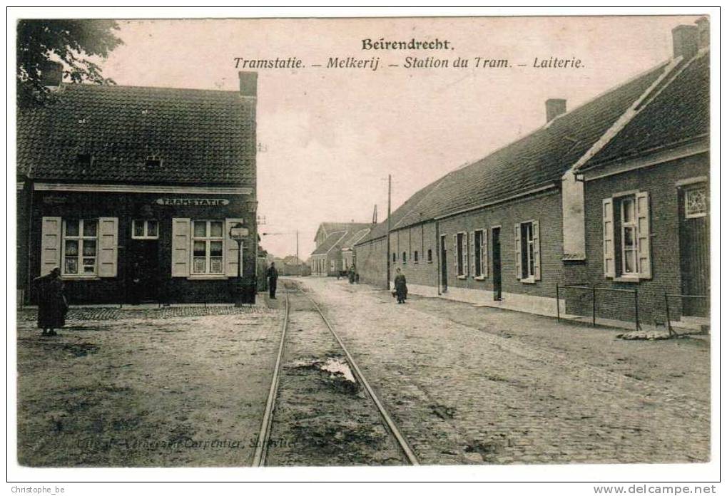 Oude Postkaart Beirendrecht Tramstatie, Melkerij (pk463) - Autres & Non Classés