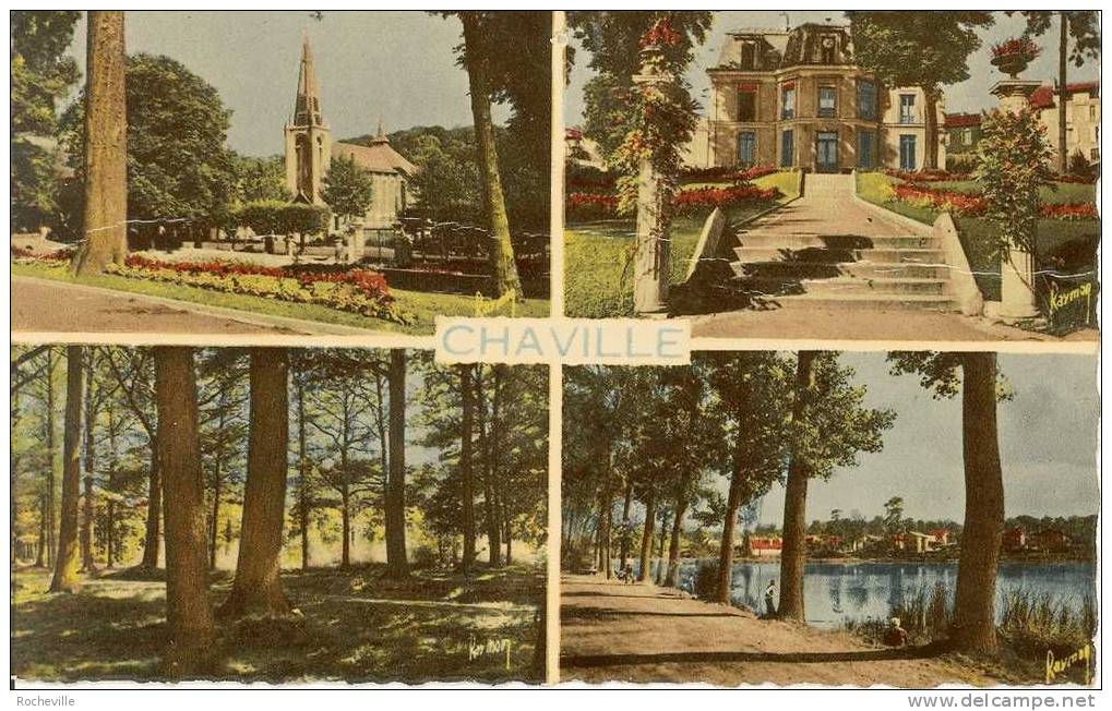 92-CHAVILLE-multivues: L´église- La Mairie- Les Bois- L´étang- Edition D´Art Raymon. - Chaville