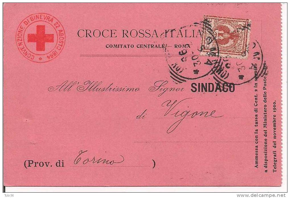 CROCE ROSSA ITALIANA / COMITATO CENTRALE ROMA / RICEVUTA  PER ELARGIZIONE  ANNO 1902 / F/P 9 X 14 - Croix-Rouge