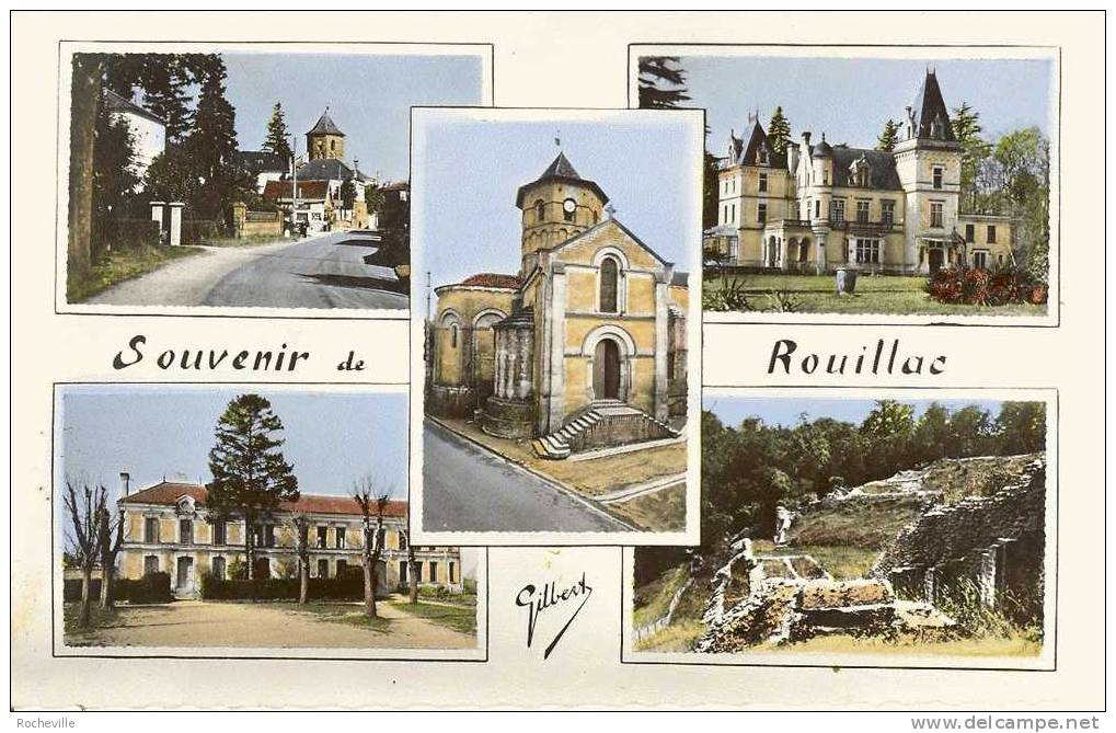 16- Souvenir De ROUILLAC- Multivues: Entrée De La Ville-Ligneres-Cours Complémentaire- Cirque Des Bouchards- - Rouillac