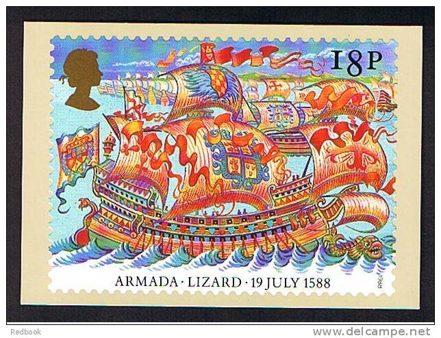 1988 GB PHQ Card - 18p Armada At Lizard Cornwall - Ref 384 - Tarjetas PHQ