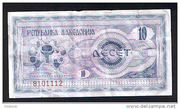 1992 10 Denar Banknote Macedonia - Ref 384 - Macédoine Du Nord