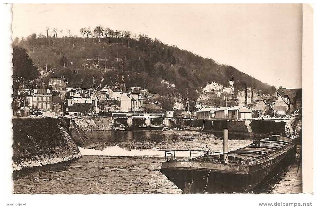 Eure  :  PONT  AUDEMER  Le  Barrage Et Le Port Sur Risle  ( Péniche) - Pont Audemer