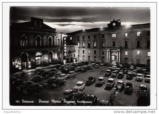 POTENZA - Piazza Mario Pagano, Notturno, Auto - Cartolina FG BN V - Potenza