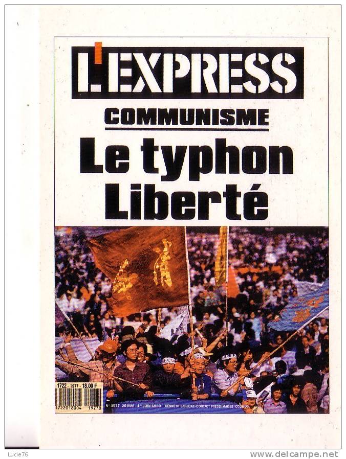 Carte De La Collection Du 20ème Siècle -  UNE De L´EXPRESS  Du  26 Mai 1989 Pendant Le  Printemps De  Pékin - Partis Politiques & élections