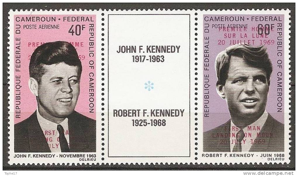 W - Cameroun - 1969 - Y&T PA 153 - 154  - Tryptique Kennedy - MNH - Neuf ** - Kennedy (John F.)