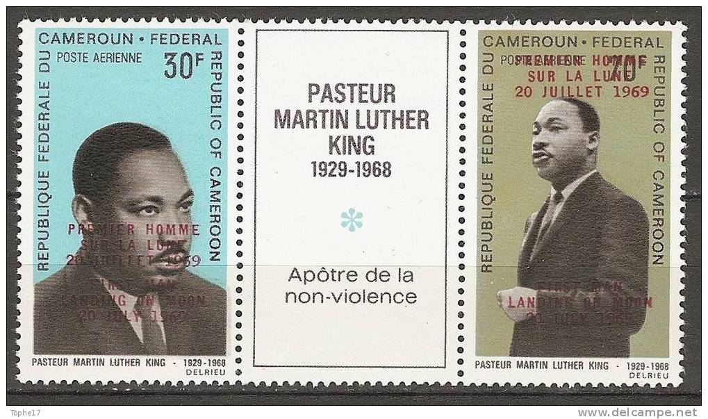 W - Cameroun - 1969 - Y&T PA 154A + 154B - Tryptique Martin Luther King - MNH - Neuf ** - Martin Luther King