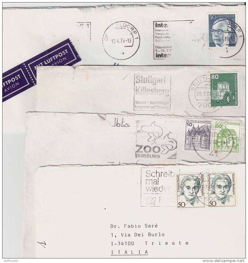 Germania-Berlino. Buste Viaggiate  (4) 1975-80-86-90. - Franking Machines (EMA)