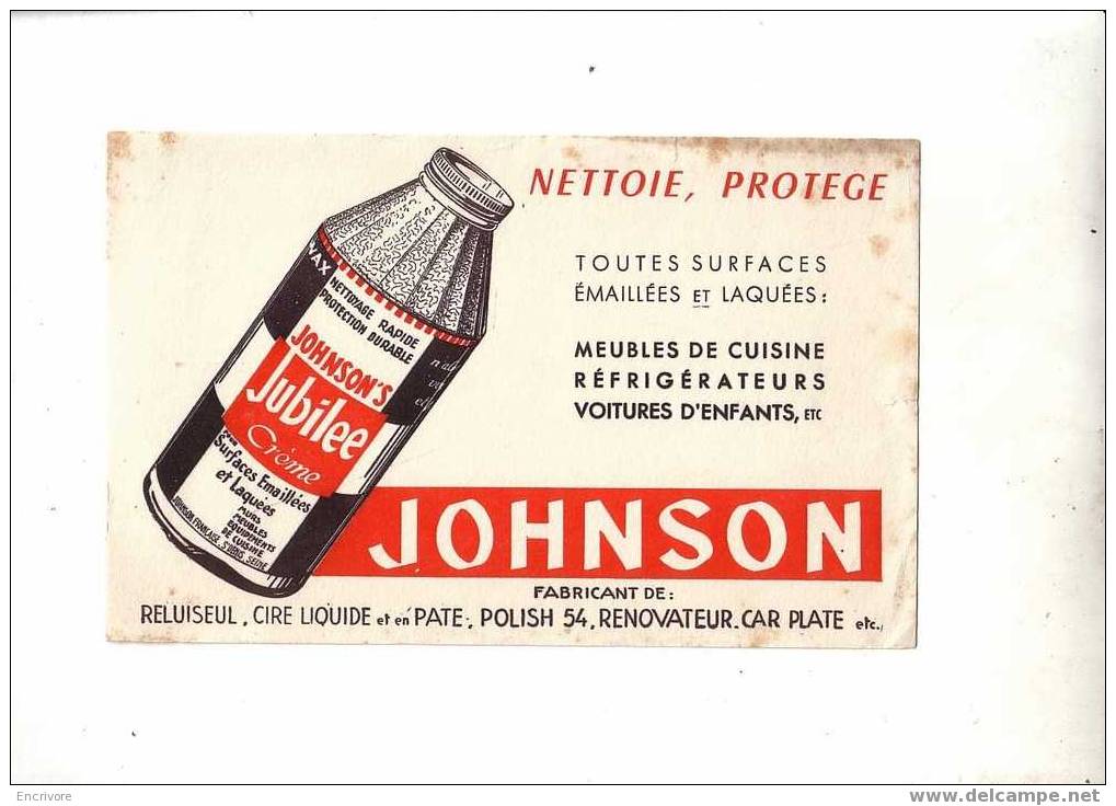 Buvard JOHNSON Creme Jubilee - Produits Ménagers