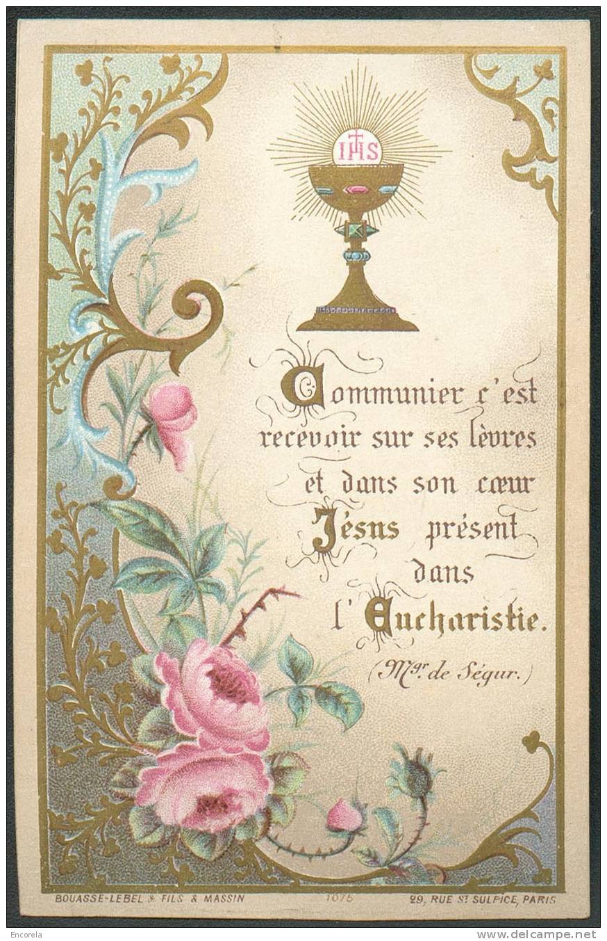 Petite Carte Ill. Dorée Pour Communion - 4498 - Autres & Non Classés