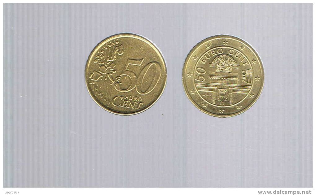 PIECE DE 50 CT EURO  AUTRICHE 2002 - Austria