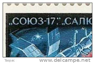 Russia 1975 Mi# 4343 Sheet With Plate Error Pos. 28 - Soyuz 17- Salyut 4 - Varietà E Curiosità