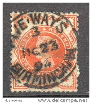 Great Britain 1887 SG. 197 ½ D Queen Victoria Deluxe Cancel FIVE WAYS Birmingham !! - Used Stamps