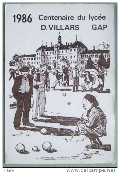 Cpm GAP Place De Verdun Centenaire Lycee D Villars 1986 - Dessin Joueur De Boules - Bowls