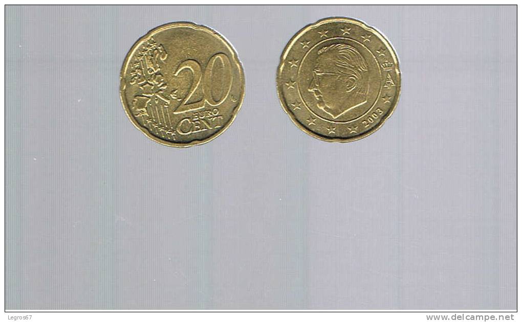 PIECE 20 CT EURO BELGIQUE 2003 - Belgique