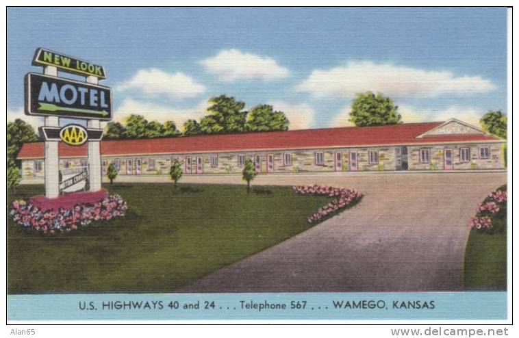 Wamego KS New Look Motel On 1950 Vintage Linen Postcard - Autres & Non Classés