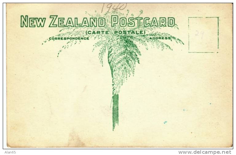 Rotorua New Zealand, Tennis, Blue Bath And Gardens 1930s/40 Vintage Colorized Real Photo Postcard - New Zealand