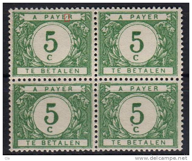 Tx  26  Bloc De 4   **    Cu  Tiret Entre E Et R - Briefmarken