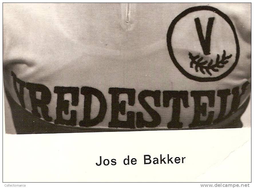 Jos De Bakker  - Postcard -  Echte Foto - Text  T-shirt  "  Vredestein " - Foto Henk Booms Amsterdam - Radsport