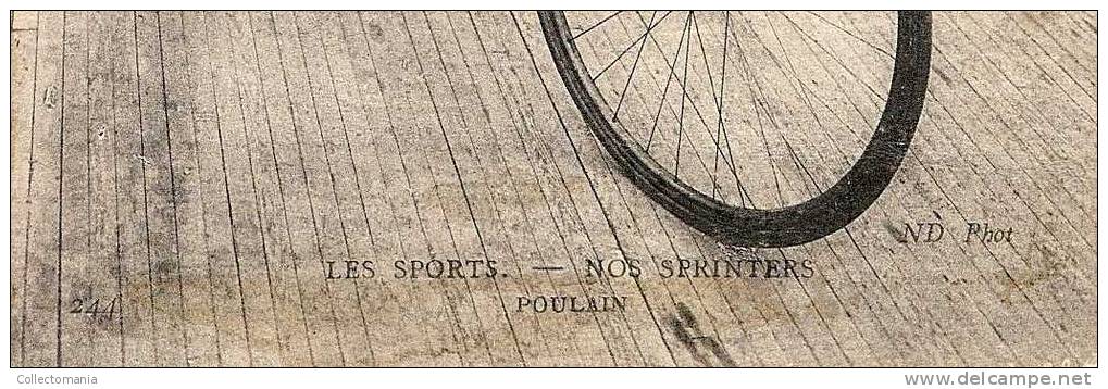 Poulin - Postcard   "Les Sports : Nos Sprinters, Poulin "  " Collection A Fouet " Photo ND - Wielrennen