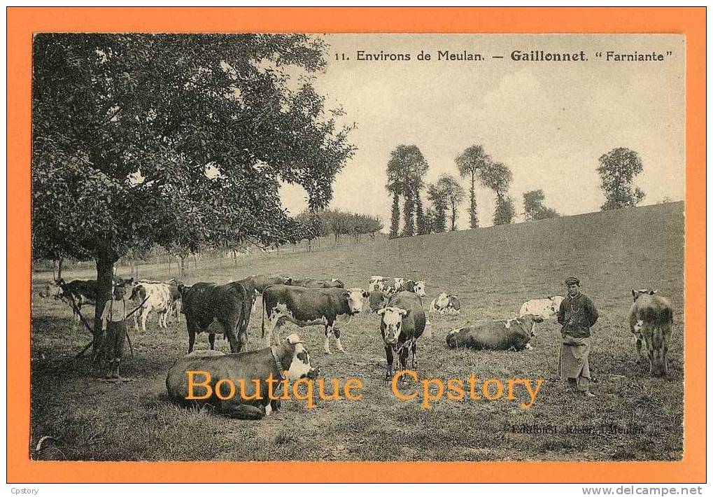 95 - Environs De MEULAN - GAILLONNET - Farniante - Fermier Avec Son Troupeau De Vaches - Seraincourt