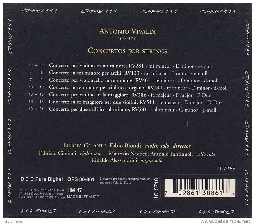 Vivaldi : Concerti, Biondi - Klassik