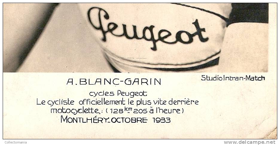A Blanc Garin  - Postcard  Anno 1936 - Text T-shirt : Peugeot - Photo : Studio Intran Match - Wielrennen