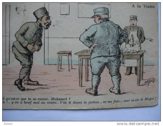 Illustrateur Chagny Visite Medicale Mohamed Mal Au Ventre  Tirailleur Algerien - Autres & Non Classés