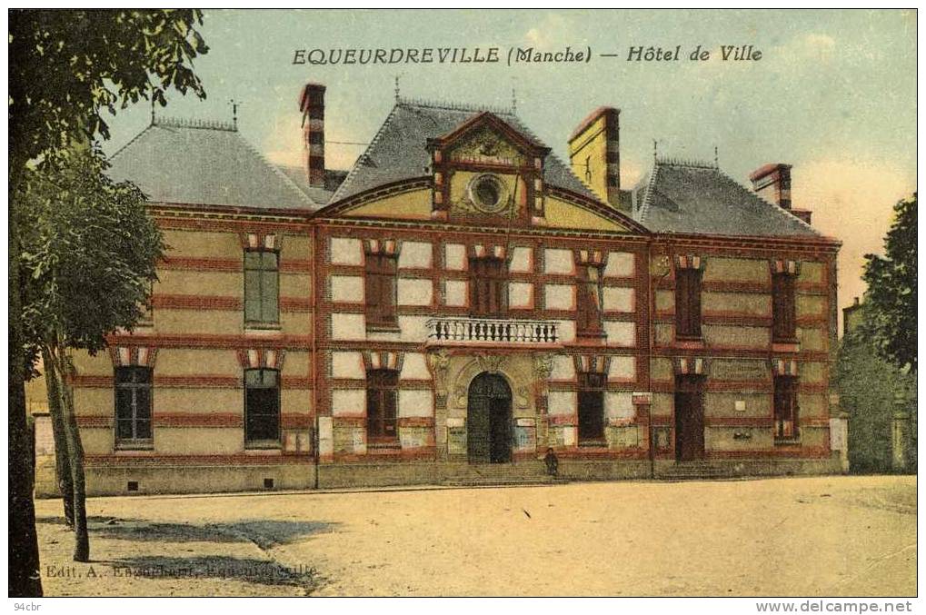 CPA (50)  EQUEURDREVILLE Hotel De Ville - Equeurdreville