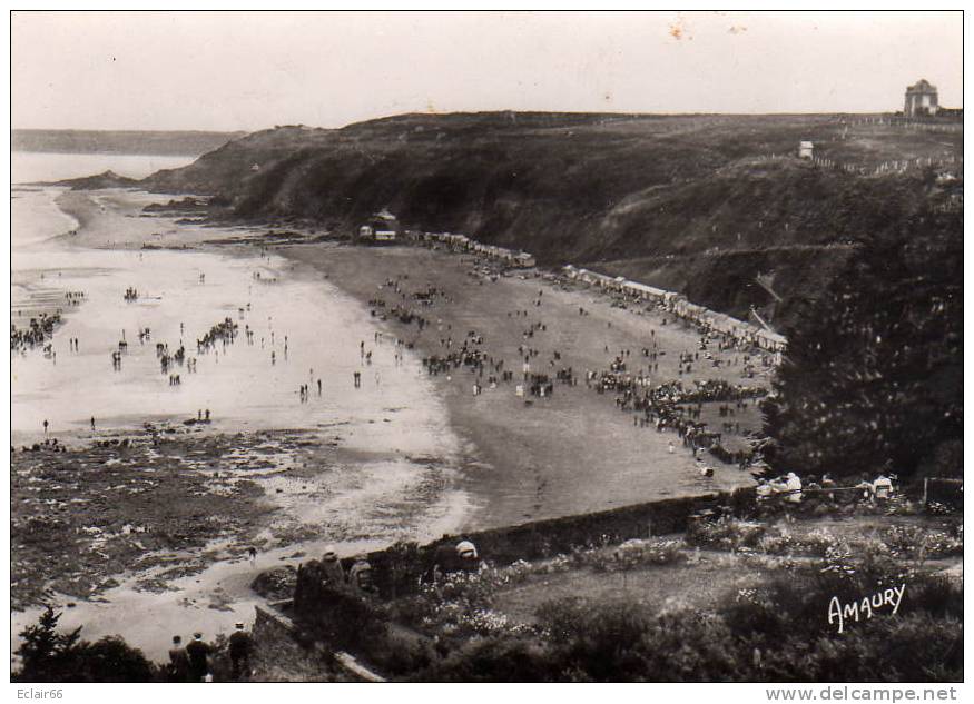 22 - ETABLES   - PLAGE DES GODELINS - ANIMEE -terrasse    CPSM  Dentellee  Grd Format 1960 X - Etables-sur-Mer