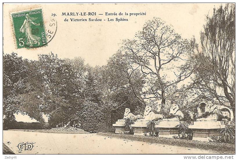 29 - MARLY-LE-ROI - ENTREE DE LA PROPRIETE DE VICTORIEN SARDOU - LES SPHINX - Marly Le Roi