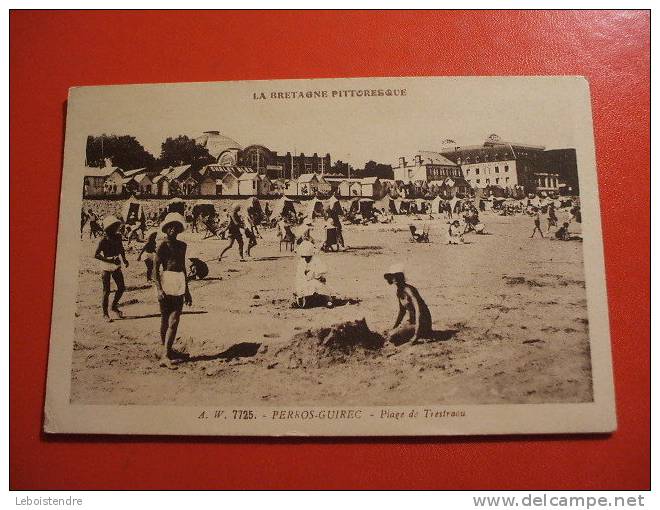 CPSM -(22-CÔTES D´ARMOR)- PERROS-GUIRREC-PLAGE DE TRESTRAOU -ANIMEE-CARTE EN BON ETAT. - Perros-Guirec