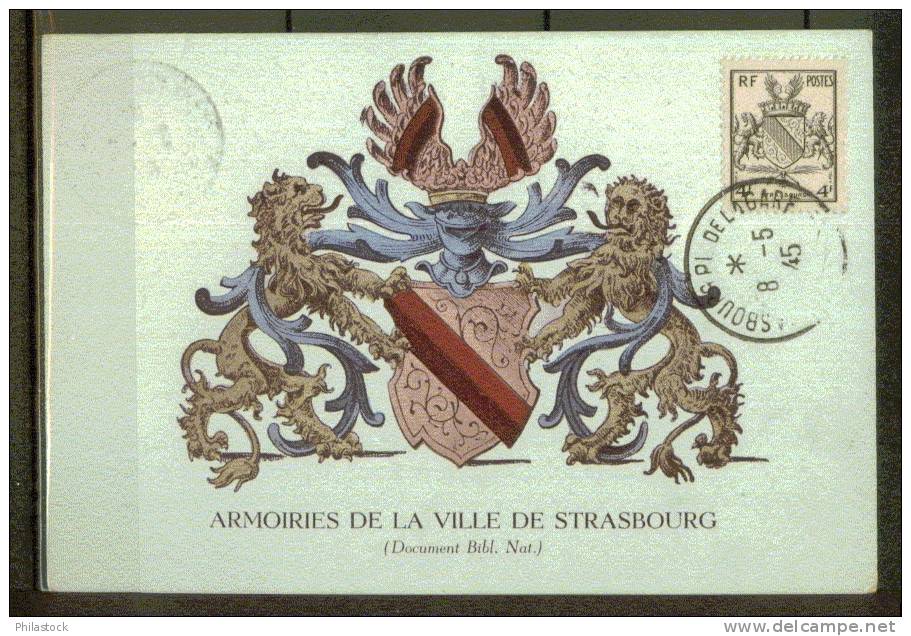 FRANCE N° 735 Obl. S/Carte Maximum - 1940-1949