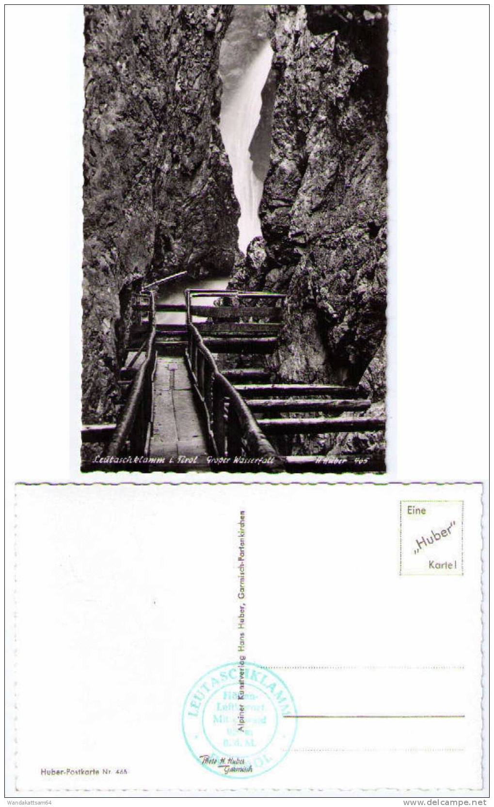 AK Leutaschklamm I. Tirol Großer Wasserfall Huber Postkarte Nr. 465 - Mittenwald