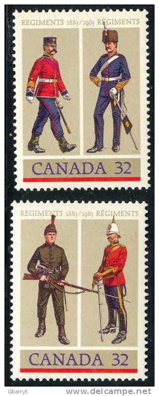 Canada Scott # 1007 - 1008 Complete  MNH VF Army Regiments. Military Uniforms - Nuevos