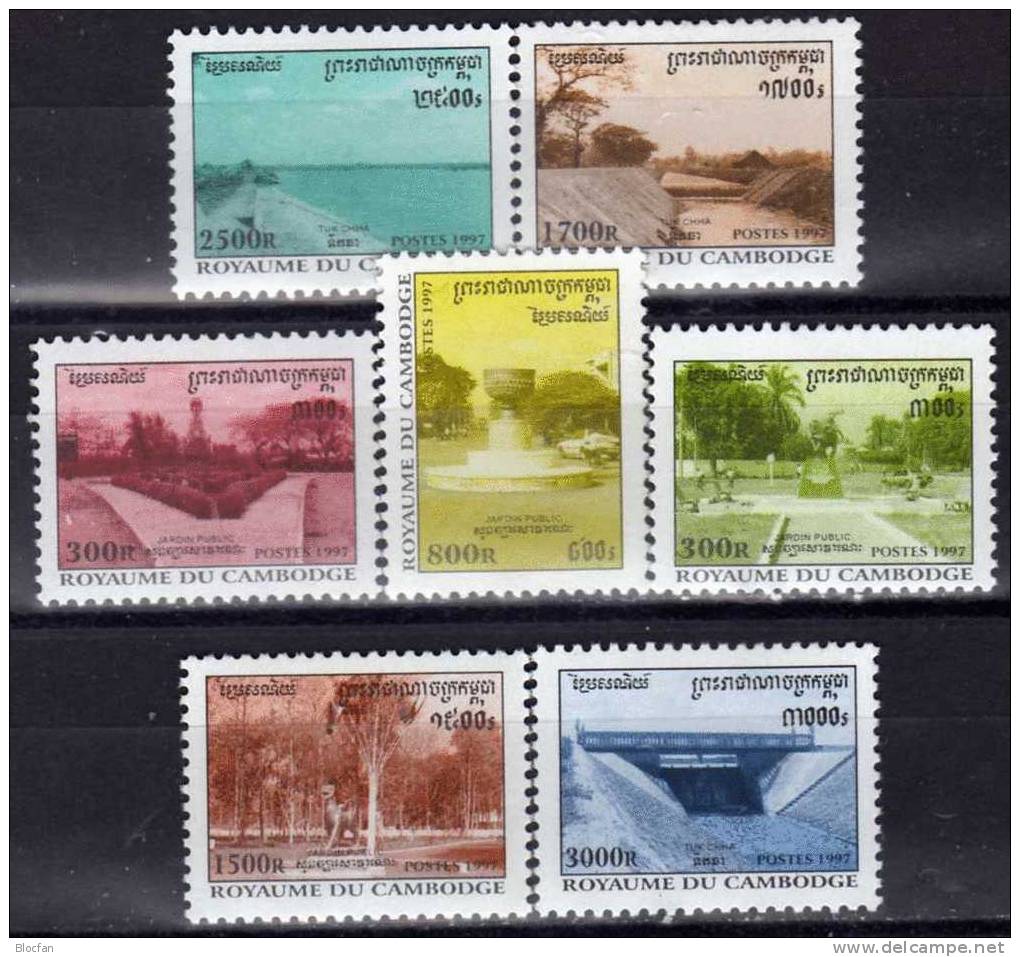 Parkanlage Bewässerung Tuk Chha 1997 Kambodscha 1748/4 Plus ZD-Paar ** 30€ Natur Set From Cambodge - Kampuchea