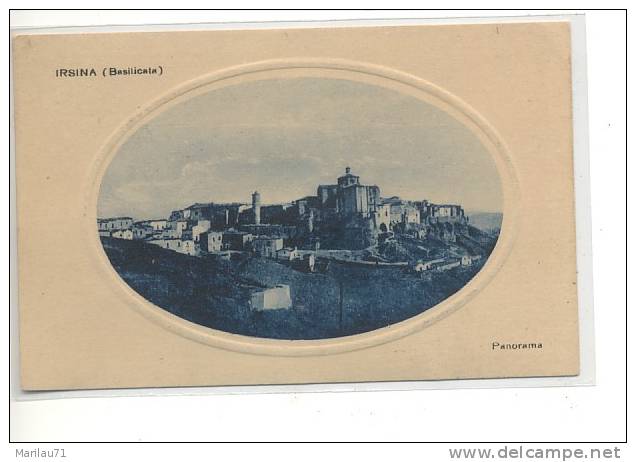 Basilicata IRSINA Matera Panorama Ovale Azzurra 1925 Viaggiata - Formato Piccolo - - Autres & Non Classés