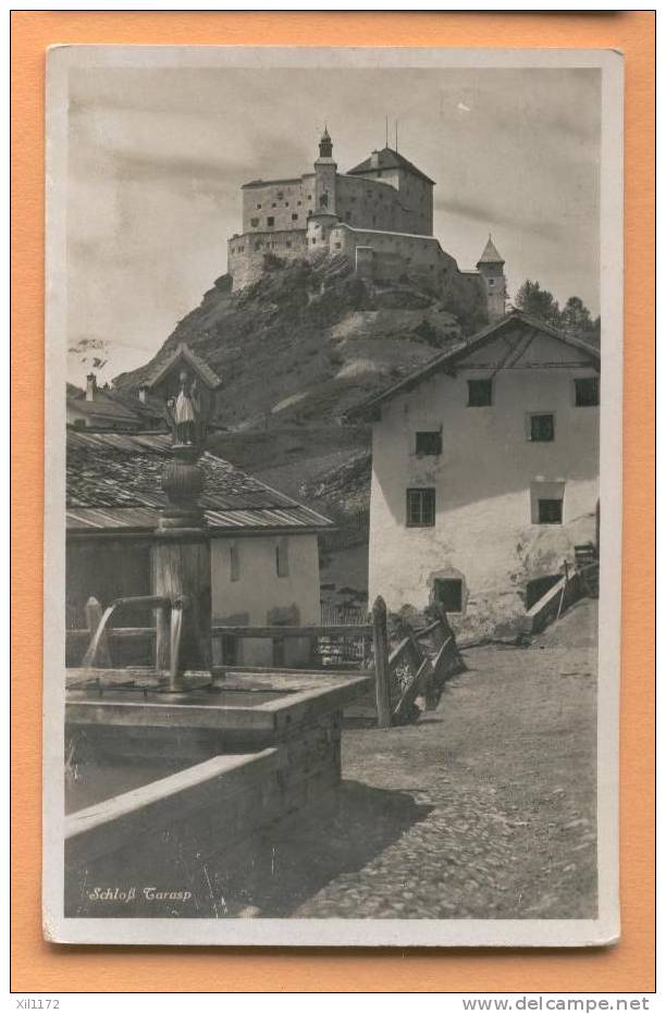 E857 Schloss Tarasp Château,Village Et Fontaine. Cachet Vulpera 1937 Vers Holland. - Tarasp