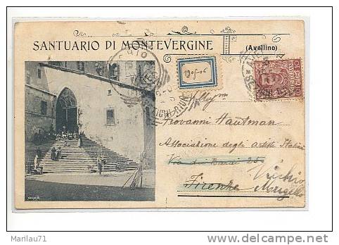 CAMPANIA AVELLINO SANTUARIO MONTEVERGINE 1905 Viaggiata - Formato Piccolo - - Avellino