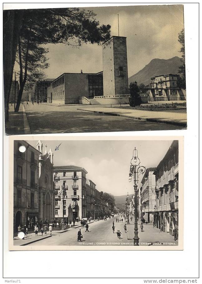 Campania 19 AVELLINO 2 Cartoline 1939 1951 Viaggiate - Formato Piccolo E Grande - Una Con Fori Archivio - Avellino