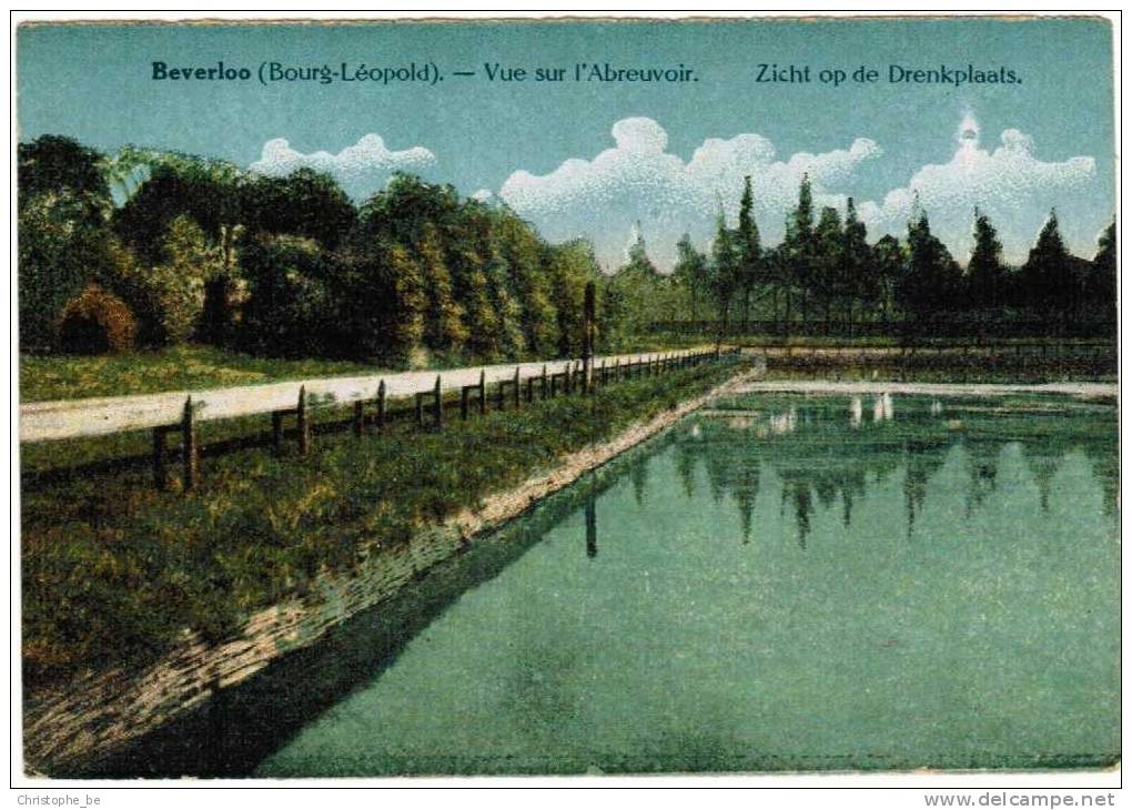 Oude Postkaart Beverloo Zicht Op De Drinkplaats, Vue Sur L'Abreuvoir (pk502) - Leopoldsburg (Kamp Van Beverloo)