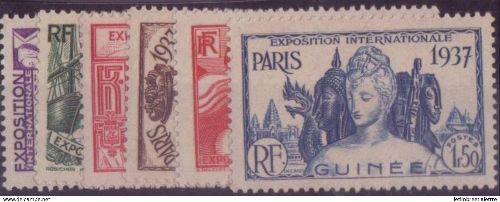 ⭐ Guinée - YT N° 119 à 24 * - Neuf Avec Charnière - 1937 ⭐ - Autres & Non Classés