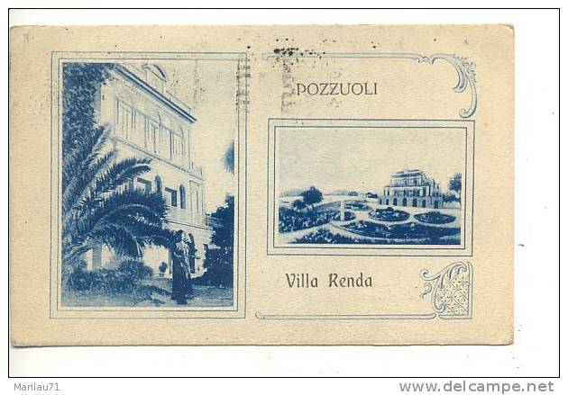 Campania POZZUOLI Villa Renda 2 Vedute 1924 Viaggiata - Formato Piccolo - - Pozzuoli