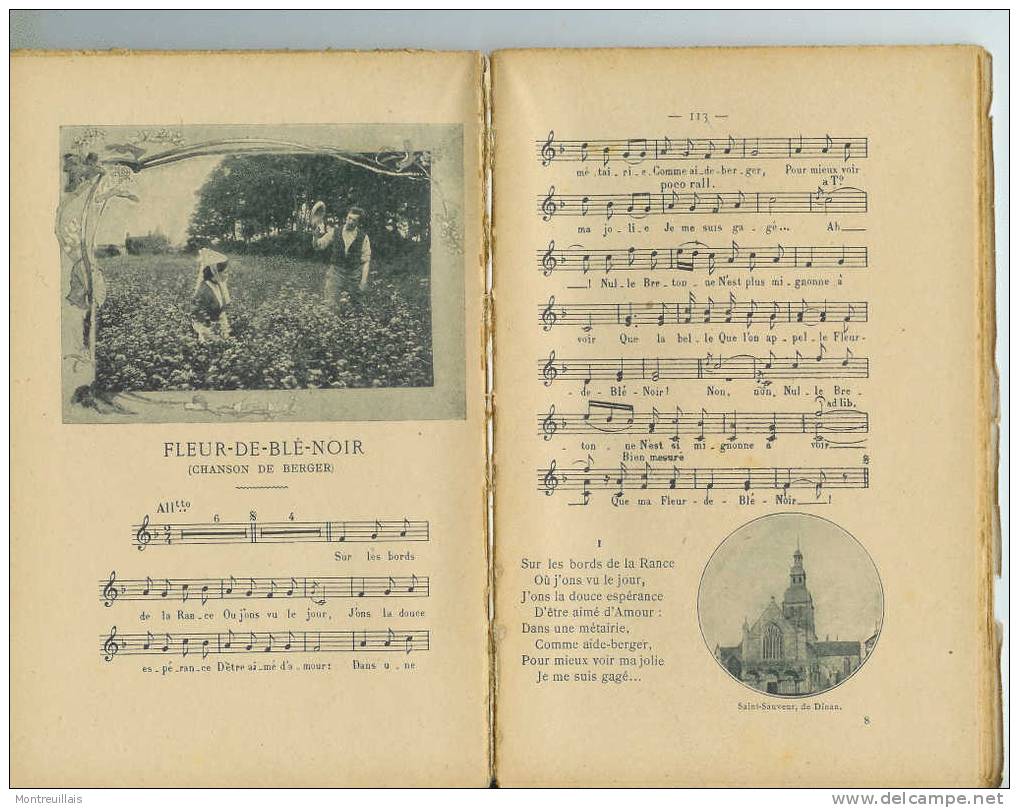 Chansons De BOTREL, Clochers à Jour, De 1942, 189 Pages, éd. FORTIN, 13X19.5 - Musique