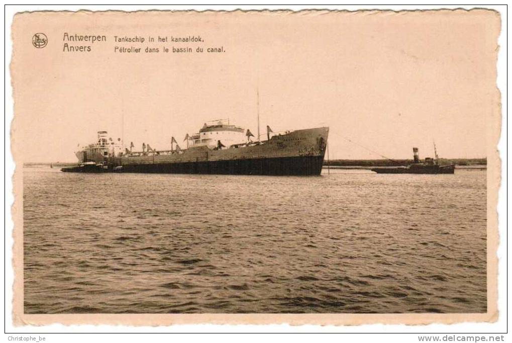 Oude Postkaart Antwerpen Anvers Tankschip In Het Kanaaldok, Pétrolier Dans Le Bassin Du Canal (pk558) - Antwerpen