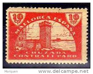 Viñeta Pro Paro, MALLORCA  10 Cts Rojo - Spanish Civil War Labels