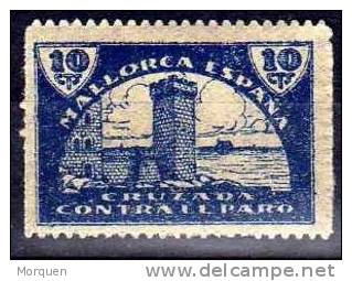 Viñeta Pro Paro, MALLORCA  10 Cts Azul - Spanish Civil War Labels