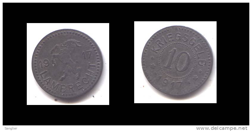 10 KRIEGSGELD 1917 - LAMBERCHT - Monetary/Of Necessity