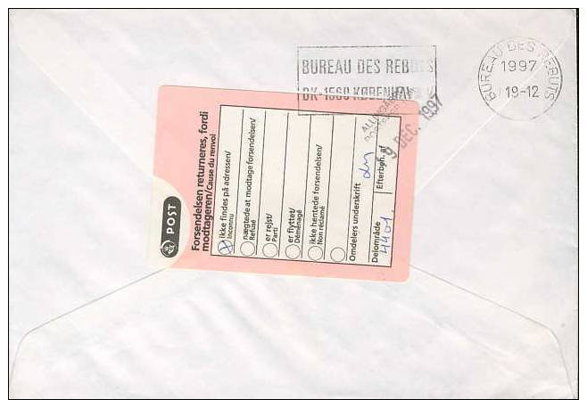 Denmark; Domestic Cover 1997 - Returned - Brieven En Documenten